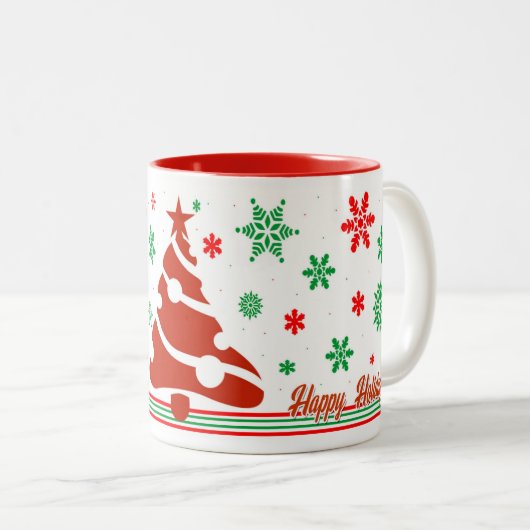 Happy Holidays X Mas Tree Tasse (VorderseiteRechts)
