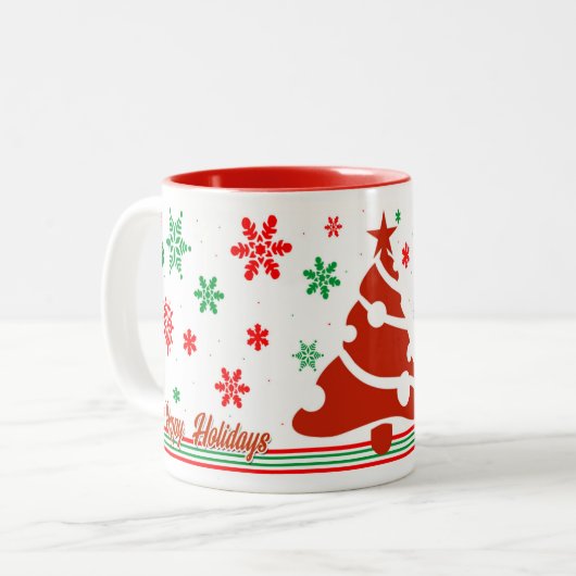 Happy Holidays X Mas Tree Tasse (Vorderseite Links)