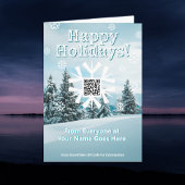 Happy Holidays Xmas Card Snowflake mit QR Code Karte