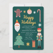 Happy Holidays XmasMerry Whimsical Holiday Party Einladung (Vorderseite)