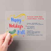 Happy Holidays Y'all, Funny Christmas Design Acryleinladungen (Insitu (Handheld))