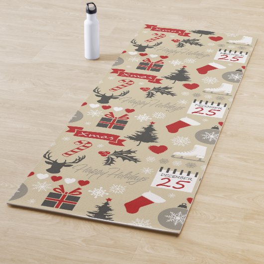 Happy Holidays Yogamatte (Beispiel)