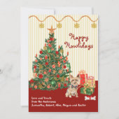 Happy Holidays Yorkshire Terrier Weihnachtskarte (Vorderseite)