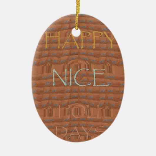 Happy Holidays Zebra Kunstdruckerei Keramik Ornament (Vorne)