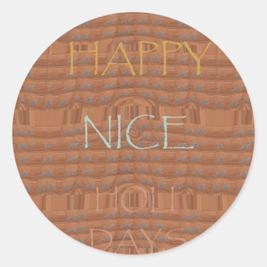 Happy Holidays Zebra Kunstdruckerei Runder Aufkleber (Vorderseite)