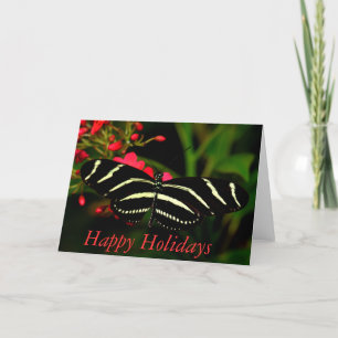 Happy Holidays Zebra Long Wing Feiertagskarte