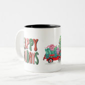 Happy Holidays Zweifarbige Tasse (Vorderseite Links)