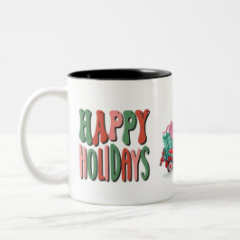 Happy Holidays Zweifarbige Tasse