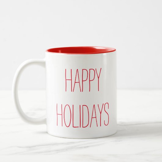 Happy Holidays Zweifarbige Tasse (Links)