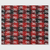 Happy HolidaysText in Schneeflocken auf Kariert Geschenkpapier (Flach)