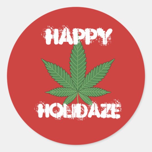Happy Holidaze Personalisiert Runder Aufkleber (Vorderseite)