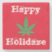 Happy Holidaze Personalisiert Steinuntersetzer (Vorderseite)