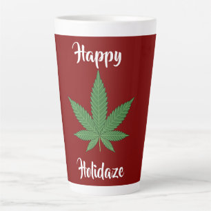 Happy Holidaze Weed Leaf Personalisiert Milchtasse