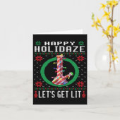 Happy Holidaze Weed Ugly Sweater Weihnachts-T-Shir Karte (Gelbe Blume)