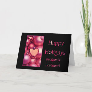 Happy Holigays Brother & Boyfriend Weihnachtskarte Feiertagskarte
