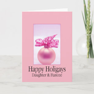 Happy Holigays Daughter & Fiancer Weihnachtskarte Feiertagskarte