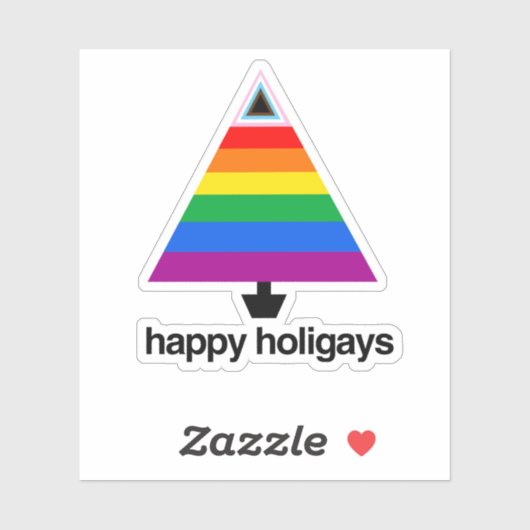 Happy Holigays Progress Pride Tree Aufkleber (Blatt)