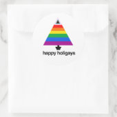 Happy Holigays Progress Pride Tree Runder Aufkleber (Tasche)