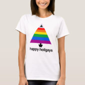 Happy Holigays Progress Pride Tree T-Shirt (Vorderseite)