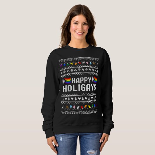 Happy Holigays Progress Prix Ugly Sweater Sweatshirt (Vorne ganz)