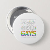 Happy Holigays Rainbow Gay LGBT Ugly Button (Vorne & Hinten)