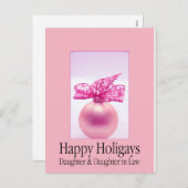 Happy Holigays Tochter & Ehefrau Weihnachtskarte Feiertagspostkarte (Vorne/Hinten)