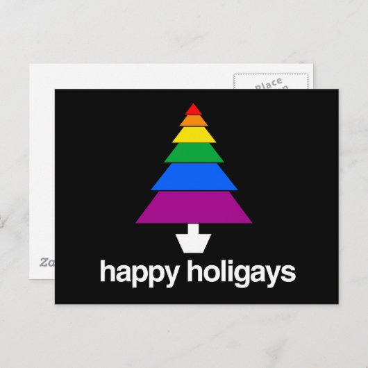 HAPPY HOLIGAYS TREE POSTKARTE (Vorne/Hinten)