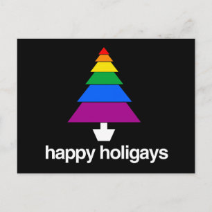HAPPY HOLIGAYS TREE POSTKARTE