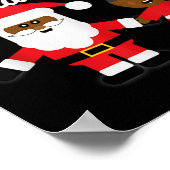 Happy Holla Days Santa And Mrs Claus Black Christm Poster (Ecke)