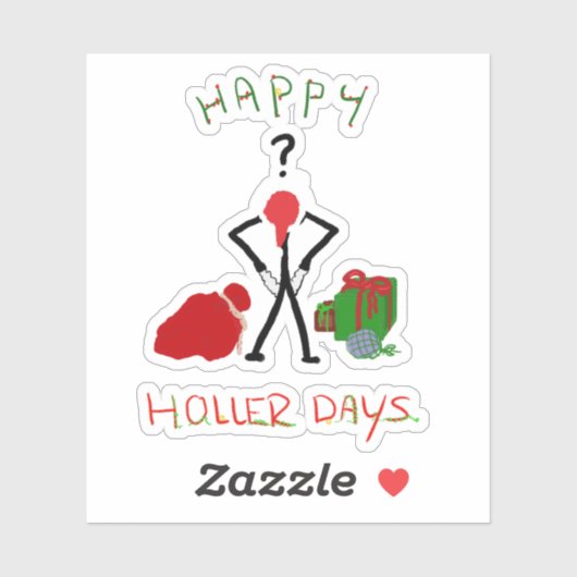 Happy Hollerdays 2 - gebrochen zu Weihnachten. Aufkleber (Blatt)