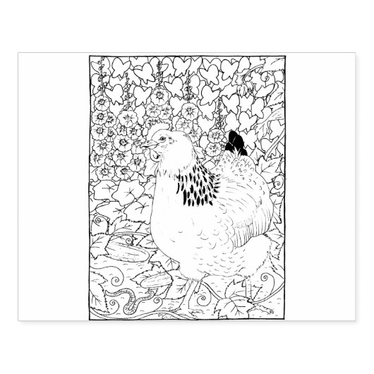 Happy Hollow Hen Gummistempel (Prägung)