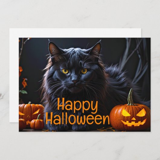Happy Holloween - Black Cat Ankündigung (Vorne/Hinten)