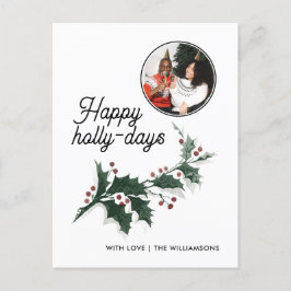 Happy Holly Days Familienurlaub Foto Postkarte