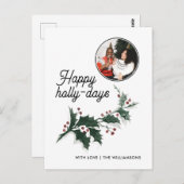 Happy Holly Days Familienurlaub Foto Postkarte (Vorne/Hinten)