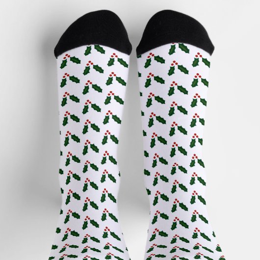 Happy Holly Days Festive Holly Pattern Socken (Oben)