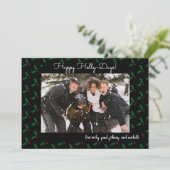 Happy Holly Days Funny Holiday Viele Foto-Karte (Stehend Vorderseite)