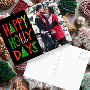 HAPPY HOLLY DAYS Urlaub Weihnachten Weihnachten Postkarte