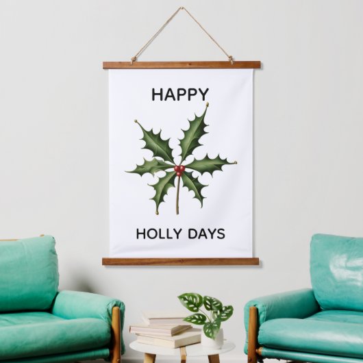 HAPPY HOLLY DAYS WANDTEPPICH MIT HOLZRAHMEN (Wohnzimmer)