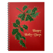 Happy Holly Days Weihnachtsbuch Notizblock (Vorderseite)