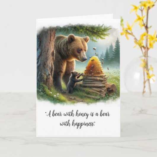Happy Honey Bear Quote Karte (Gelbe Blume)