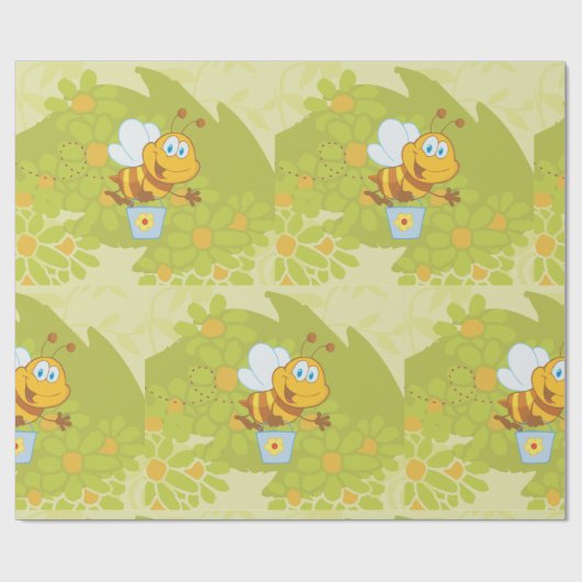 Happy Honey Bee Geschenkpapier (Flach)