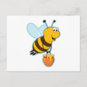 Happy Honey Bee & Honey Pot Postkarte (Vorderseite)