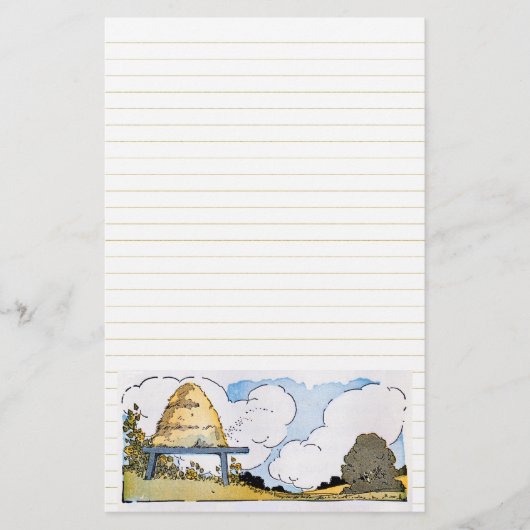 Happy Honeybee Hive Stationery Lined Briefpapier (Vorderseite)