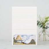 Happy Honeybee Hive Stationery Lined Briefpapier (Stehend Vorderseite)