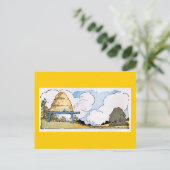 Happy Honeybee Hive Vintag Art Postkarte (Stehend Vorderseite)
