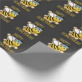 Happy Honeykah Honey Bee Hanukkah Jewish Geschenkpapier (Ecke)
