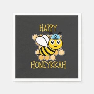Happy Honeykah Honey Bee Hanukkah Jewish Serviette