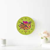 Happy Honigbiene mit rosa Flügeln Runde Wanduhr (Zuhause)