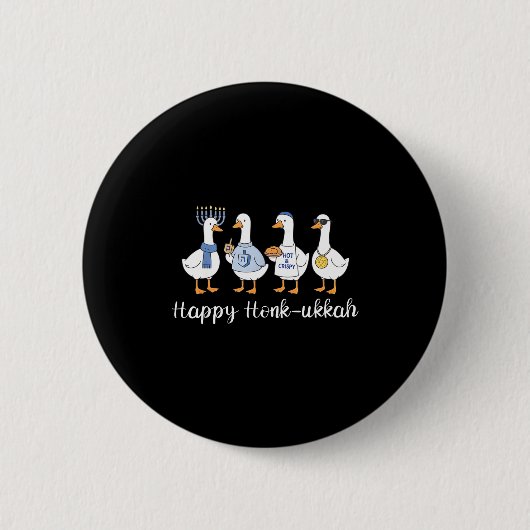 Happy Honk-ukkah Hanukkah Silly Goose Women Men Ki Button (Vorderseite)