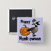 Happy Honk-ween Funny Canada Goose Halloween Button (Vorne & Hinten)